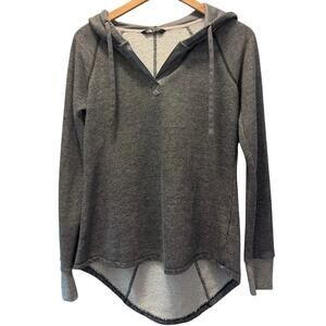 The North Face Women's Gray Heathered Long Sleeve Pullover Hooded S Small terry